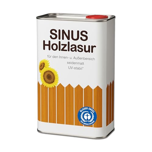BURTEX Sinus Holzlasur 5 L – Farbe Kiefer – Holzanstrich auf Pflanzenölbasis, kunstharzverstärkt & wetterbeständig – Holzschutz innen & außen – tropfgehemmt, atmungsaktiv, seidenmatt