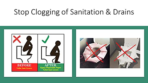 Image of Gypsy Disposable Paper Toilet Seat Covers -75 Sheets (3 x 25) | Flushable & Nature Friendly | Travel Pack For Skin Protection In Unhygienic Public Toilets.