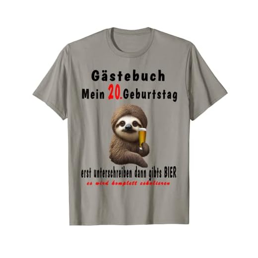 20 cumpleaños 20 años perezoso libro de visitas Camiseta