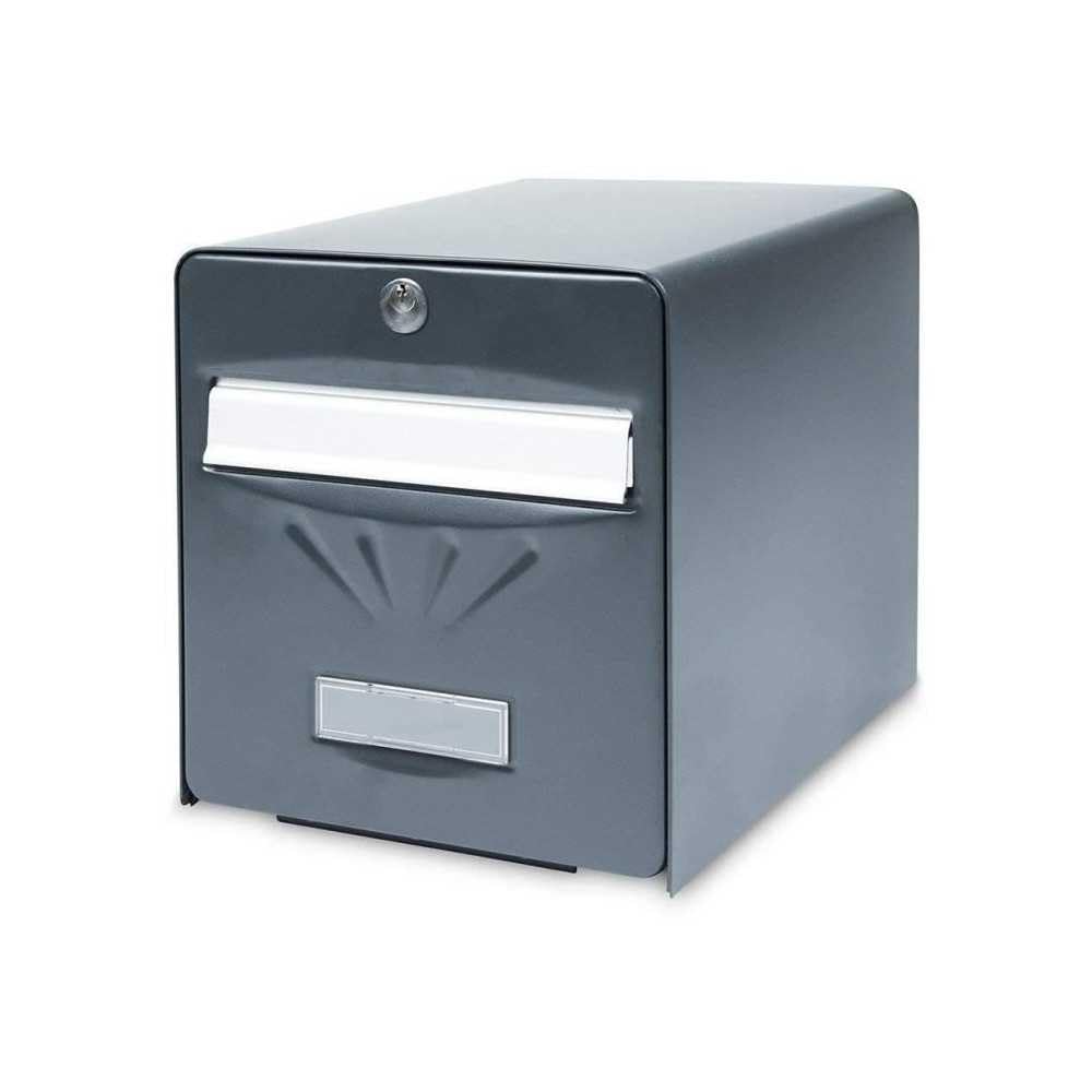 BURG-WÄCHTER Boîte aux Lettres Agréée La Poste, 2 Portes dont une Vitrée, 516 ANT PV BALnéaire, Anthracite, en Acier Galvanisé, Avec Porte à Ouverture Totale et Stop-Courrier (Porte bloquée à 120°)