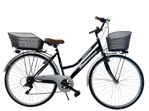 MADICKS Damenfahrrad Hollandrad Größe 28 Vintage Retro mit Korb schwarz...