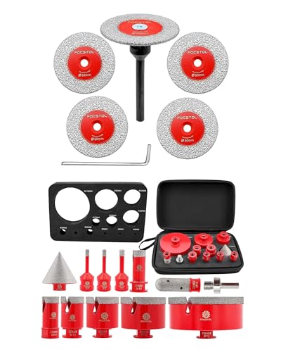 Foret diamant carrelage FOCSTOL haute précision avec mini disques 50mm pour coupe sans éclat