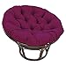 Papasan - Cuscino rotondo per sedia a nido d'uovo, con cravatte, impermeabile, rotondo, per sedia a dondolo, per amaca da appendere, viola, 80 x 80 cm