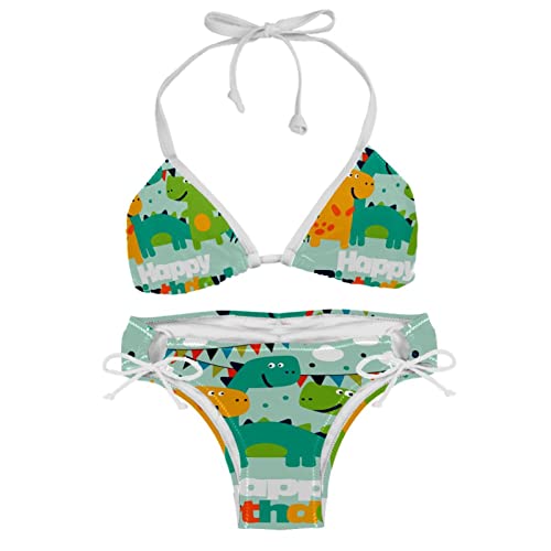Bikini dinosaure Happy Birthday femme multicolore maillot M