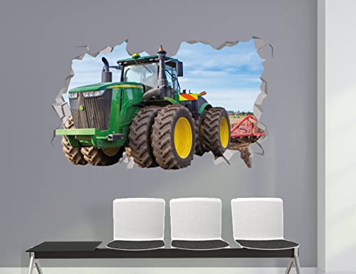 Tractor Stickers - Tractor Wall Decals For Boys Room - Truck Room Decor For Boys - Construction Wall Decor Art Peel & Stick - Tractor Vinyl Decal - Tractor Wall Decals 3D Art (24"W X 14"H (60Cm X 36Cm)) #TOP1