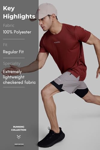 Image of FUAARK Men Moisture Wicking Solid Round Neck Tshirt