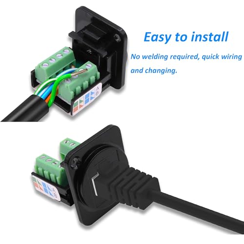 Adaptador conector RJ45 Panel Montaje sin soldadura miniatura 3