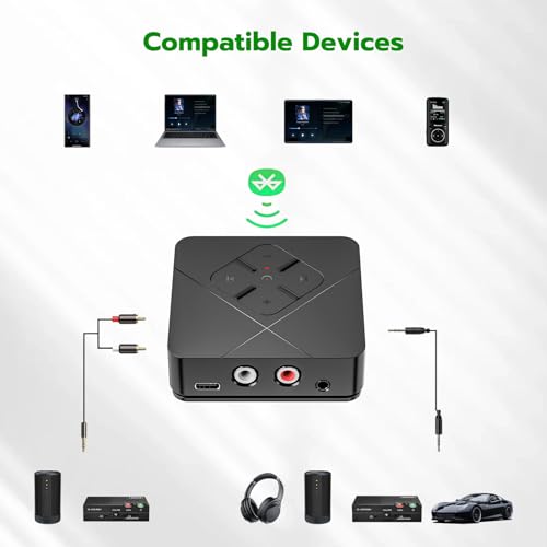 Image of Ultrbeka 2026 Bluetooth 6.0 Receiver for Home Stereo with 3.5mm /RCA, Bluetooth Adapter for Stereo Receiver, Amplifier, Speaker, HiFi