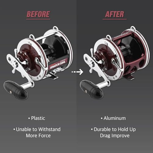 Gomexus Carrete de Pesca Reparación Manivela Penn Senator Aluminio Mecanizado 5