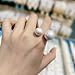 Double Shell Pearl Statement Ring for Women Gold Plated Fashion Adjustable Engagement Promise Big Balls Open Wrap Finger Rings Comfort Fit Wedding Halloween Christmas Jewelry Size 8 (White)