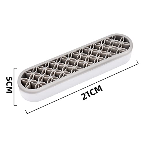 ESIW 2 PCS Multi-Purpose Cosmetic Storage Box, Desktop Organizers Silicone Make Up Brush Storage Stand Desktop Storage Box for Brush,Eyeliner Pencil,Art Supplies, Painting Brush(Grey)