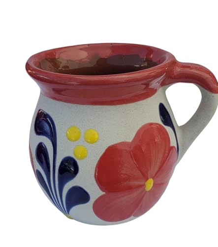 Generic Hand-Painted Mexican Clay Mugs, Floral Ceramic Coffee Cups, Artisanal Handmade Talavera Jarritos thumb #2