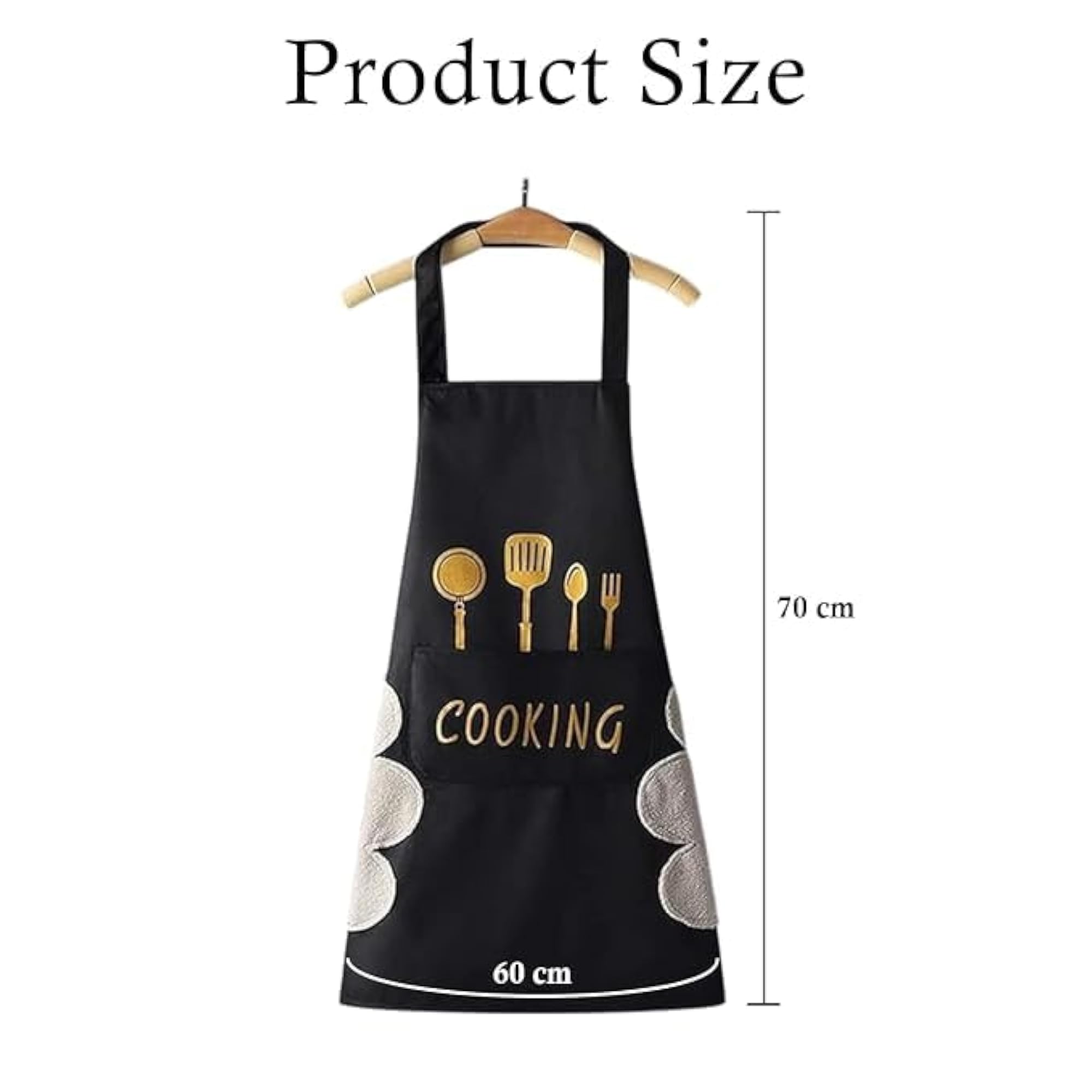 Waterproof Kitchen Apron with Pockets and Side Towel