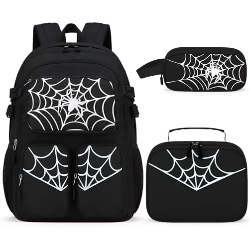 Mochila escolar para crianças, à prova d'água, estilosa para uso diário na escola, Conjunto de mochila preta