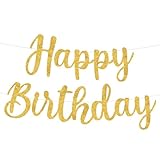 Cartel dorado de Happybirthday