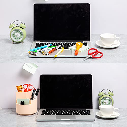 Image of Desk Pencil Pen Holder, 3 Slots 360-Degree Spinning Organizers, Desktop Storage Stationery Supplies, Cute Cup Pot for Office, School, Art Supply, Kids - Pink
