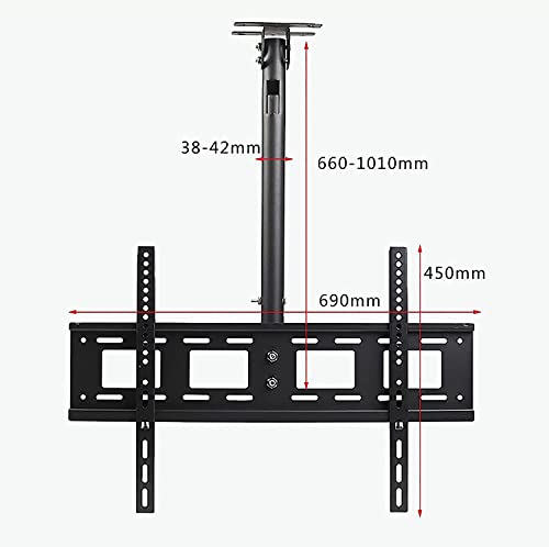 Support TV plafond pivotant pour éliminer les reflets sur écran 75"
