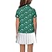 Psaytomey Girls Golf Shirts Golf Green Short Sleeve V Neck Athletic T Shirts with Collar Workout Tennis Shirts Moisture Wicking Quick Dry Summer Golf Tank Tops