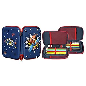 Undercover Spiderman 3D Federmäppchen gefülltes Schüleretui 17-teilig Federtasche, Federmappe mit Fasermaler…