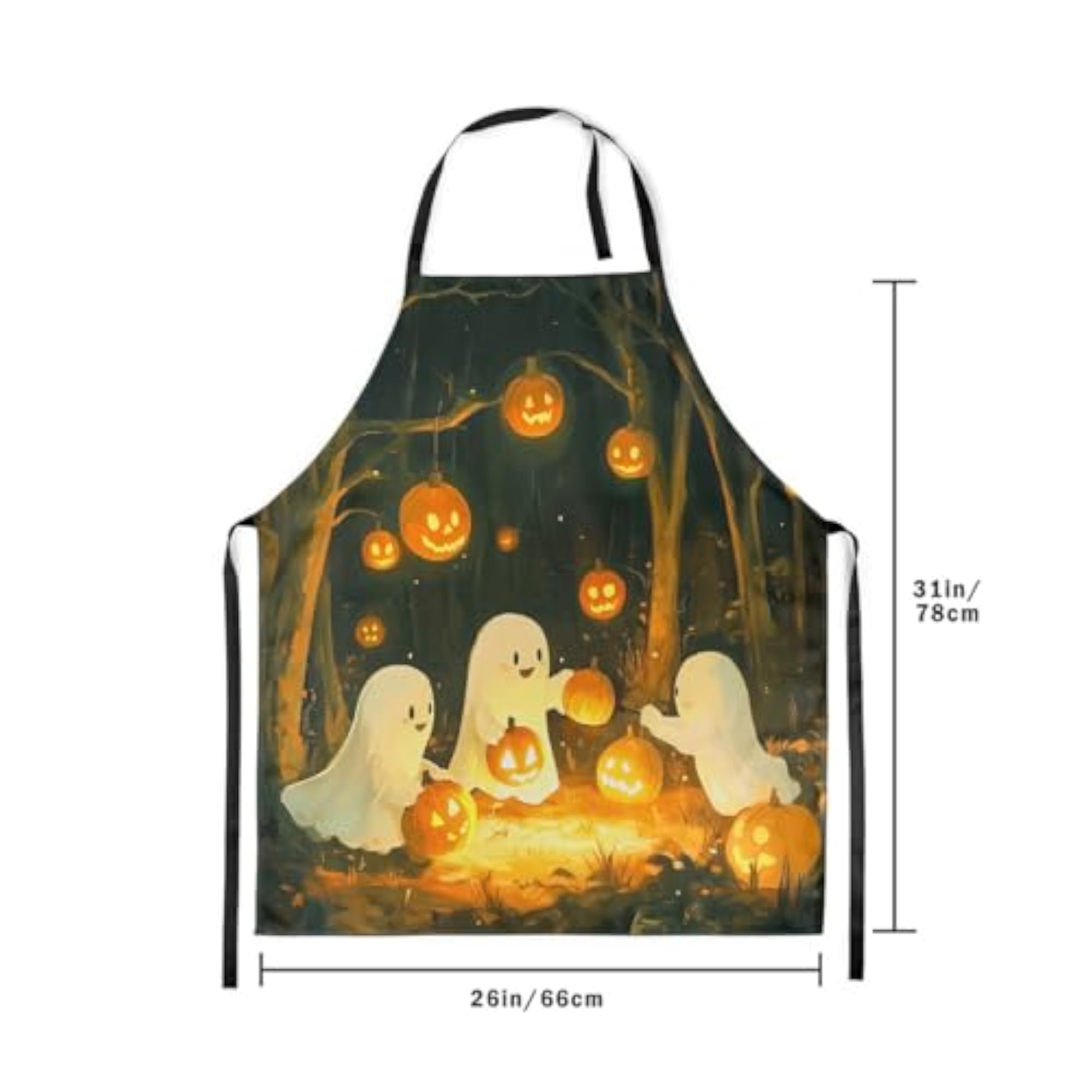 Halloween Chef Apron, Ghost Bib Apron for Cooking