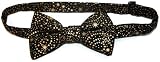 Holiday Bow Ties Mens Pretied Bow Tie with Metallic Stars, Men’s, Black Gold (Mens)