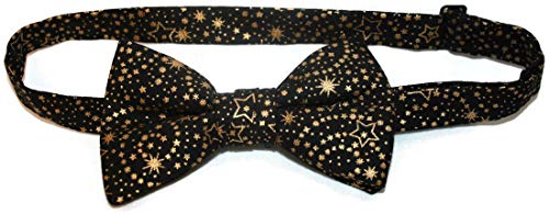 Holiday Bow Ties Mens Pretied Bow Tie With Metallic Stars, Men’s, Black Gold (Mens) #TOP4