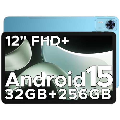 DOOGEE T36 12 inch Tablet,2.4K FHD+90Hz Display,32GB+256GB/2TB Octa-Core Gaming Tablets,8800mAh Battery,Android 15 Tablet with Sim Card Slot,WiFi 5,Dual Camera,BT5.0,Widevine L1,Blue T36-US