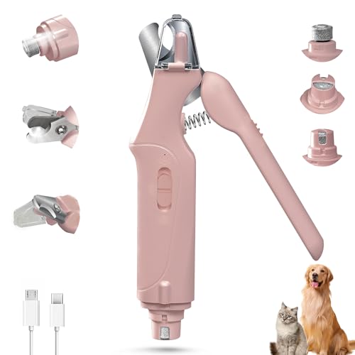 CATPICK 2 in 1 Cat Nail Clippers & Dog Nail Clippers Trimmers for Large Medium Small Dogs Cats Claw Trimmer Quick Sensor and Safety Guard USB Rechargeable with 2 LED Lights Dogs Nail Trimmer
