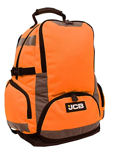 JCB - Hi Viz Backpack, High Visibility Safety Rucksack, Work Rucksack, Reflective Bag for Cycling Walks, Sports, Gym, School - Orange (JCBP67-PARENT)