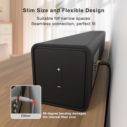 Image of Tobfit Optical Audio Cable, Digital Audio Fiber Optic Cable, Flexible Jacket, Compatible with Home Theater, Sound Bar, PS4, Xbox, TV and More-1M