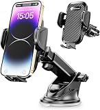 Topmake スマホホルダー 車 車載ホルダー ゲルサクションカップ/クリップ 2in1 携帯ホルダー 車 エアコン吹き出し口 360度回転 伸縮アーム 幅52mm〜95mmの携帯電話に適しています 日本語マニュアル付き グレー image