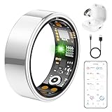 Vital Health Bague pour homme et femme avec fréquence cardiaque, oxygène dans le sang, moniteur de sommeil, calories, compteur de pas, étanchéité IP68 pour iPhone et Android, sans frais d'abonnement