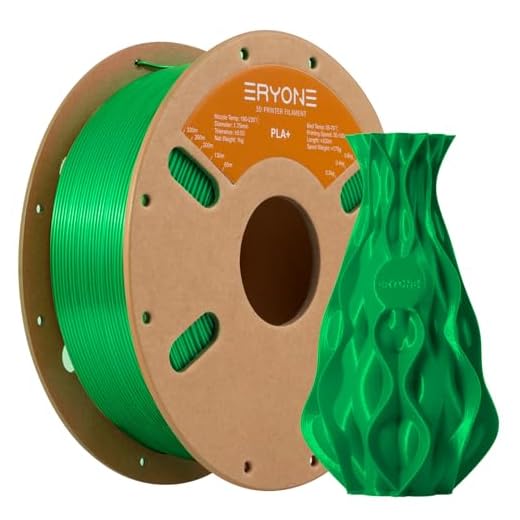 Filamento ERYONE PLA + para impresora 3D, 1,75 mm, tolerancia: ± 0,03 mm, 1 kg (2,2 libras) / carrete, Verde