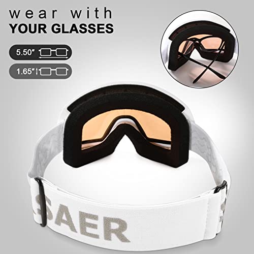 Karsaer Ski Goggles Anti-Fog Snowboard Goggles Otg Uv400 Snow Goggles Spherical Dual-Lenses For Men Women Youth K7148 #TOP1