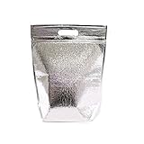 Insulated Easy Zip Lock Resealable Aluminum Sandwich Lunch Bag - Reusable Thermal Snack Bento Camping Picnic Grocery Hot & Cold Pouch (5, Small)