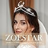 Zoestar Couronnes de diadème de mariage avec strass argentés, bandeau avec peigne, princesse, étoile, lune, casque de mariée pour femmes, fêtes de bal #5