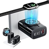 OGRANEE 4 in 1 Charger 40W for iPhone iWatch and Airpods Fast Charging, Portable Travel Multi Chargers for Apple Devices, Dual Usb Wall Charger Block, Phone And Watch Charger Station for iPhone, Black