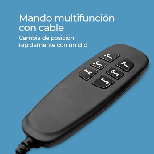 Miniatura 4 de Amuéblate Online - Pack Cama Eléctrica Articulada Reforzada Ergotop De 5 Planos Con Colchón Viscoelástico Dorsaltec Juego Barandillas Inox, 105 X 190 Cm