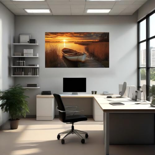 Adhesivo de pared atardecer y barca pequeña que transforma tu hogar en un refugio 4