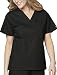 WonderWink Unisex V-Neck Top Shirt, Black, Large