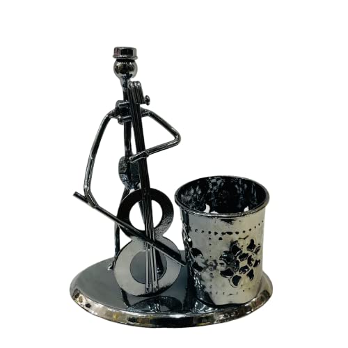 Image of AUGEN Metal Pen Stand Decorative Design Stationery Holder | Gift Item | Table Top Decor (7469C2-B)(14CM)