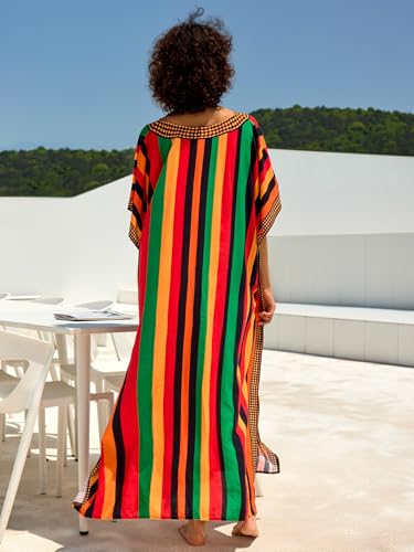 Image of NFVNKJ Women's Plus Size Beach Lounge Kaftan Maxi Dress Swimsuit Coverup for Women