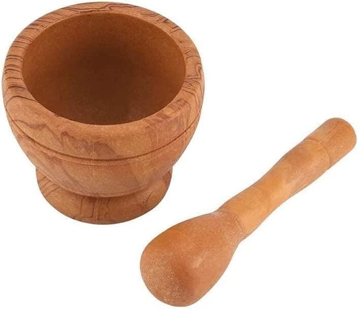 Mortar and Pestle Set,Mortar and Pestle Mortar and Pestle Set Spice Stone Grinder Pestle and Mortar Set, Kitchen Hand Manual Wood Garlic Ginger Spices Mortar Pestle Set Grinding Bowl Grinde