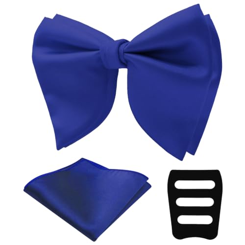 Image of Mens Bow Tie Pre Tied Oversized Bow Ties for Men Satin Bowties for Tuxedo Wedding Party Banquet