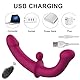 LZMYZ Silikon Realistischer Doppeldildo mit 10 Vibrations Paarvibrator, Strap On Umschnall Dildo Lesben Paarvibrator für Sie Klitoris und G-punkt mit Fernbedienung Sex Toys für Frauen und Paar(A+B)