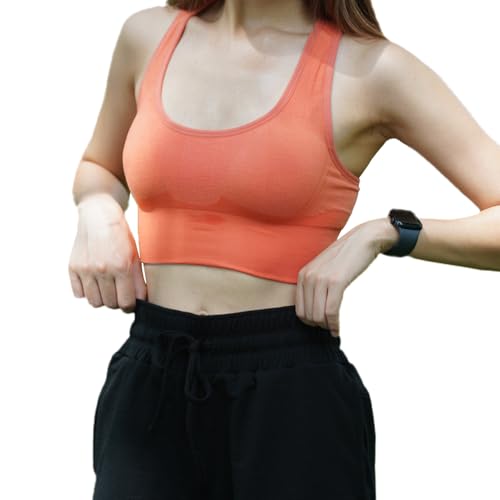 gyprprer Outdoor Sports Women's Merino Viscose Bra Sports Vest Orange s