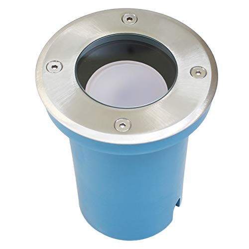 Foco empotrable en el suelo LED, luminaria empotrada ENTRADA GU10 con 1X ENTRADA IP65 cepillada en acero inoxidable cepillado, con vidrio real mate, GU10 230V - Sin bombillas