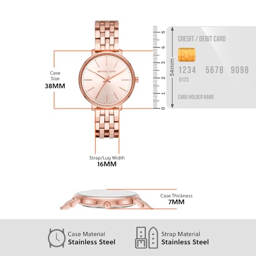 Image of Michael Kors Pyper Women's Watch, Stainless Steel Watch for Women with Steel, Leather, or Silicone Band