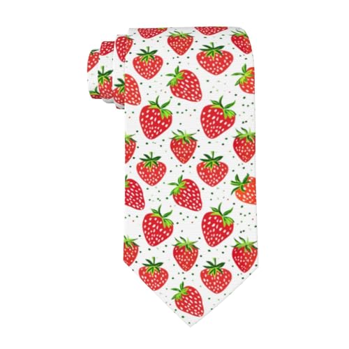 Men's Tie Necktie Funny Novelty Fresh Fat Strawberry Pattern Neckties for Men Formal Party Business Regular Length Neckties Soft Ties Designer Wedding