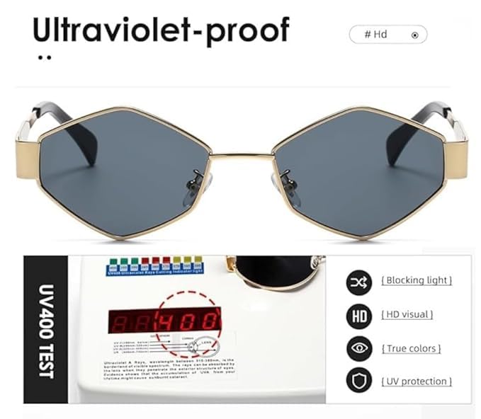 Image of Retro Hexagonal Sunglasses For Men & Women | Trending, Stylish & Durable Metal Frame Vintage 90s Sunglasses With UV 400 Protection Lenses